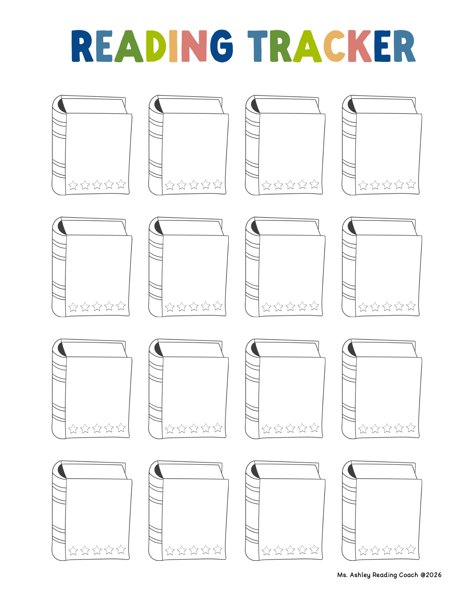 Reading Tracker Printable